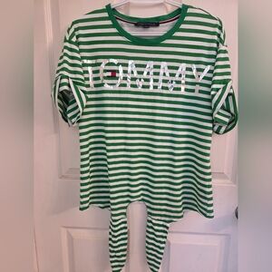 Tie Front Striped Tommy T-Shirt